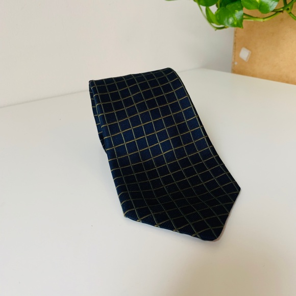 BROOKS BROTHERS square geometric blue Striped tie - Picture 2 of 3